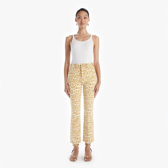 Mother The Hustler Ankle Fray in Floral Leopard Size 24 NWT